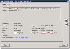 vmware virtualcenter server event id 1000